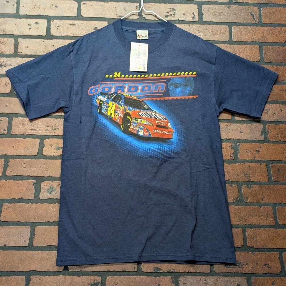 Chase Authentics Jeff Gordon 24 NASCAR Racing Tee Shirt Navy Blue‎ Men's M NWT